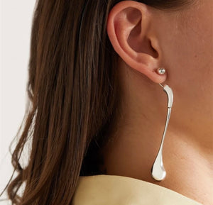 SILVER TEAR EARRINGS