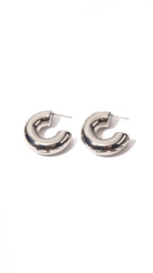 SILVER CHUNK HOOPS